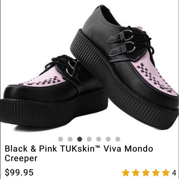 Black and pink T.U.K skin viva mondo creepers - Picture 2 of 4